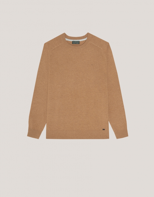 Camel wool and cashmere sweater