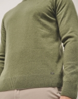 Light kakhi green wool and cashmere sweater