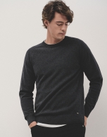 Dark gray wool and cashmere sweater