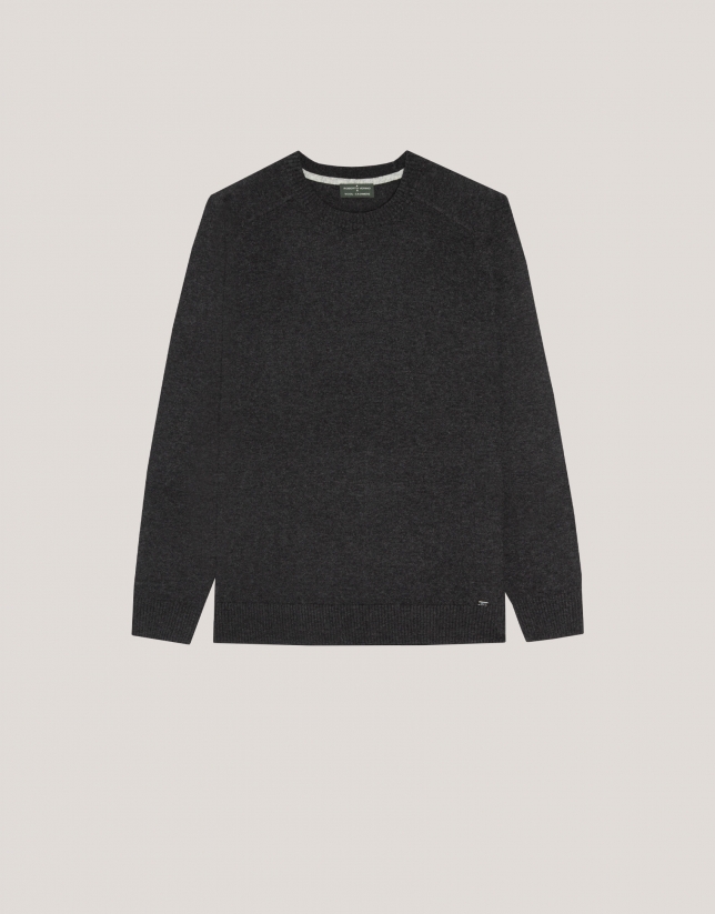 Dark gray wool and cashmere sweater