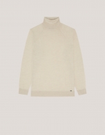 Sand-coloured wool turtle neck sweater