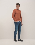 Burnt orange structured wool sweater