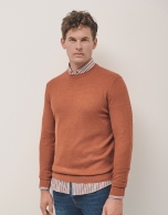 Burnt orange structured wool sweater