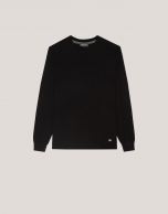 Black structured wool sweater