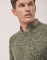 Kakhi green mouliné sweater