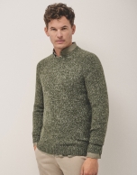 Kakhi green mouliné sweater