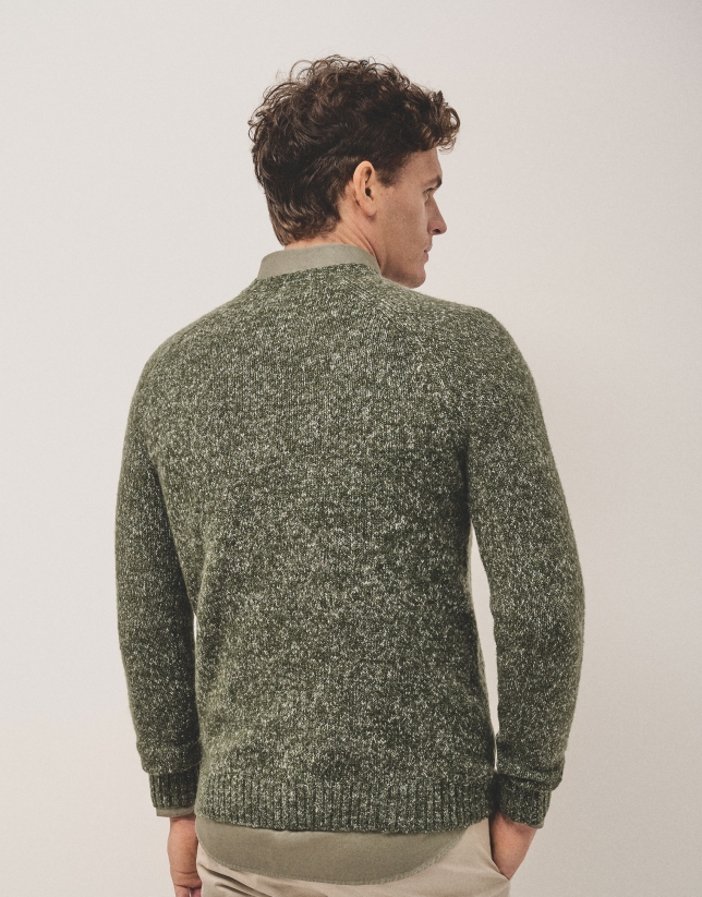 Kakhi green mouliné sweater