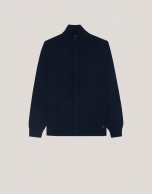 Plain navy blue zipped jacket