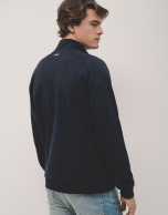 Navy half zip sweatshirt with logo