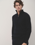 Half-zip jumper navy structure