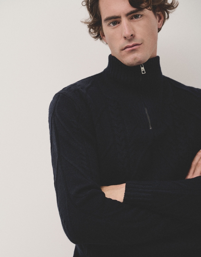 Half-zip jumper navy structure