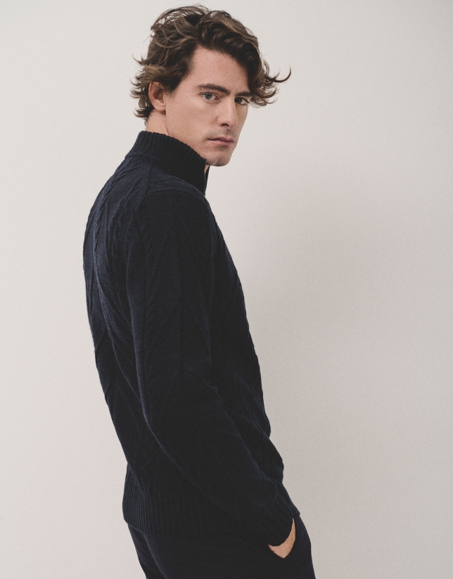 Half-zip jumper navy structure