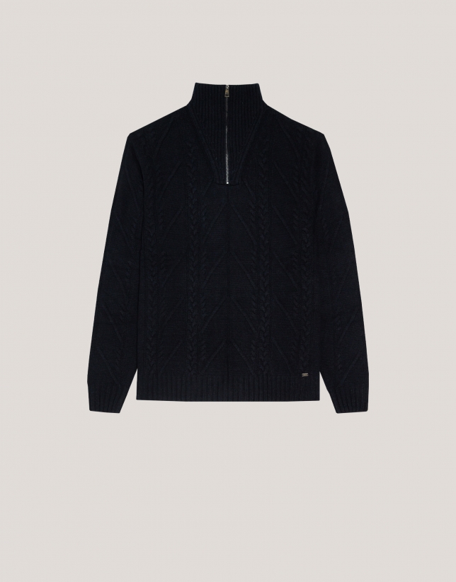 Half-zip jumper navy structure