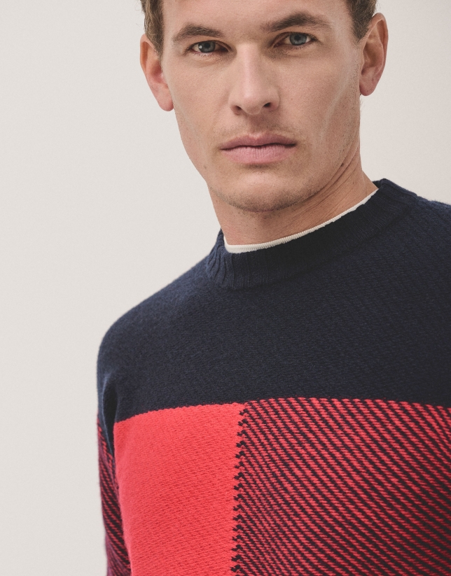 Tartan pattern jumper red/black