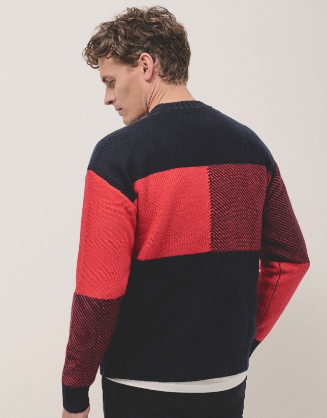 Tartan pattern jumper red/black