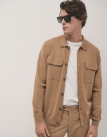 Camel wool jacket with pockets