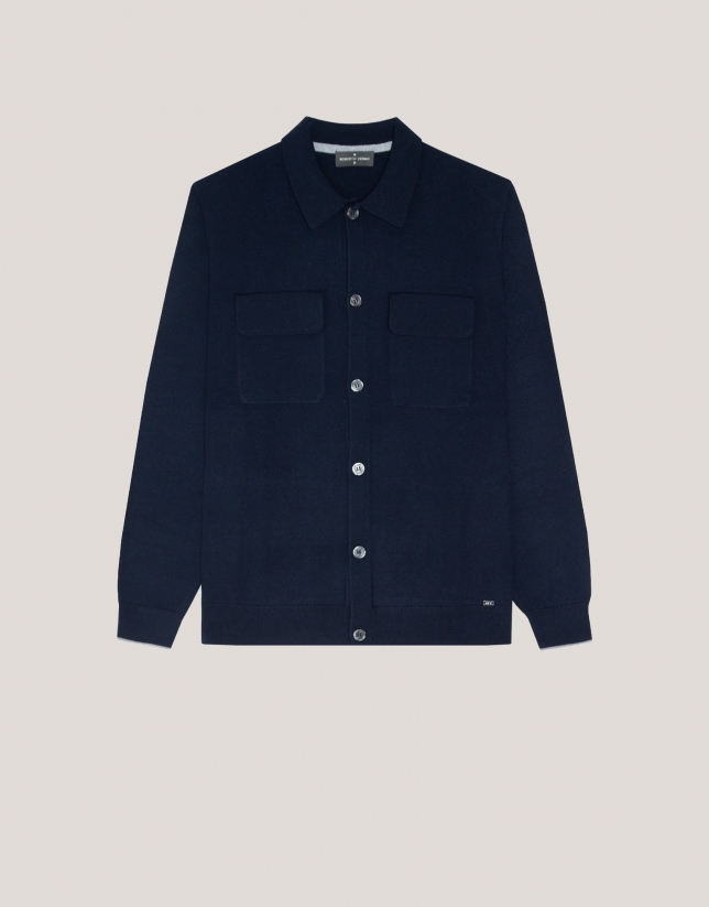 Navy blue wool jacket with pockets