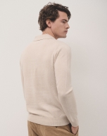 Beige polo neck jumper