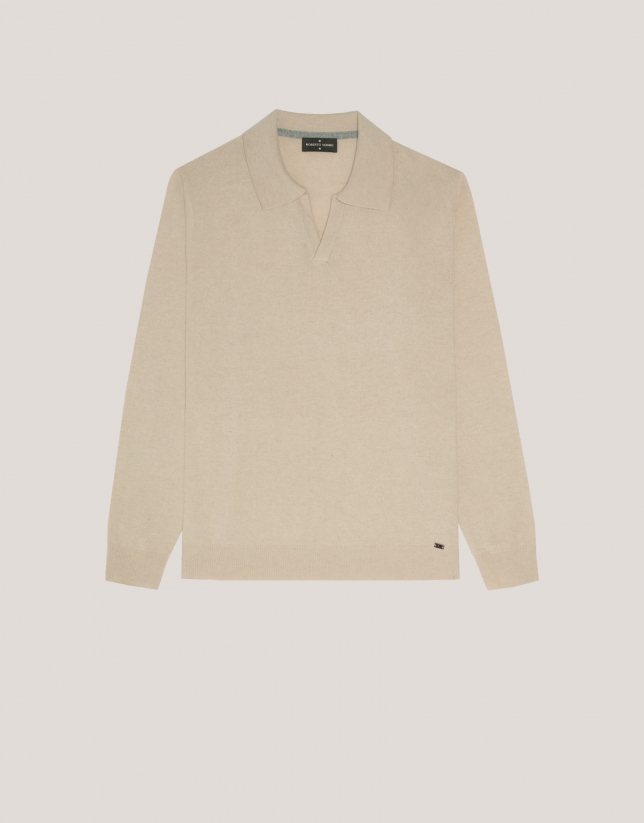 Beige polo neck jumper