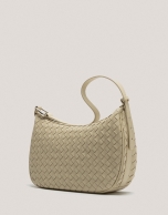 Bolso de hombro Erea Moon Maxi piel trenzada beige