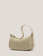 Bolso de hombro Erea Moon piel trenzada beige