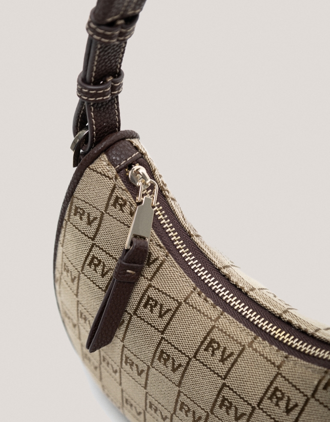 Brown Matilda Moon shoulder bag with RV logos 