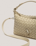 Beige braided leather Erea Pouch shoulder bag