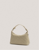 Beige braided leather Erea Pouch shoulder bag