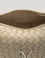 Beige braided leather Erea Pouch shoulder bag