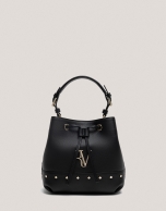 Black leather Mafalda Bucket handbag