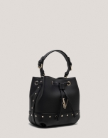 Black leather Mafalda Bucket handbag