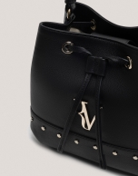 Black leather Mafalda Bucket handbag