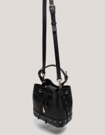 Black leather Mafalda Bucket handbag