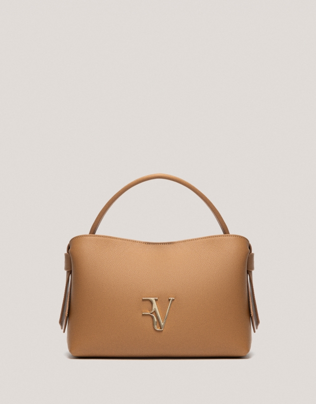 Beige leather midi Nina handbag