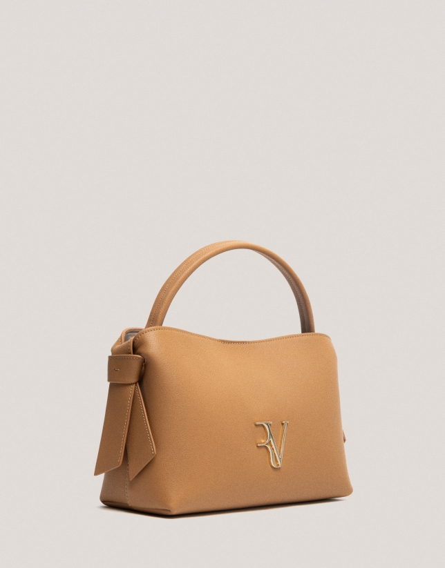 Beige leather midi Nina handbag