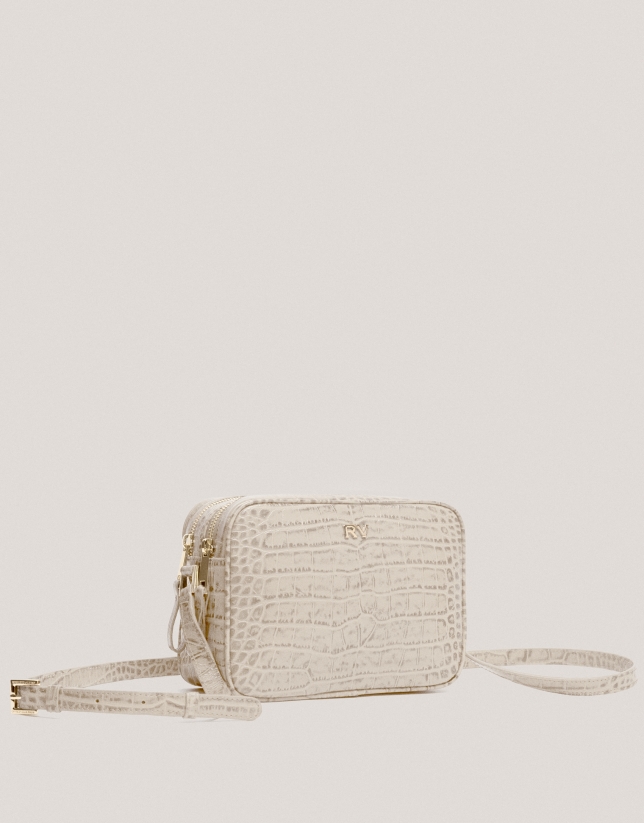 Beige alligator Taylor shoulder bag