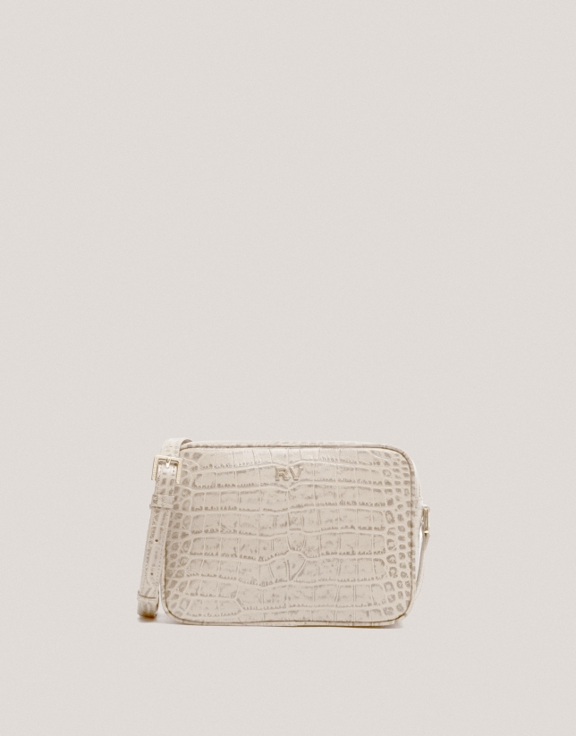 Beige alligator Taylor shoulder bag