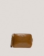 Mustard alligator Taylor shoulder bag