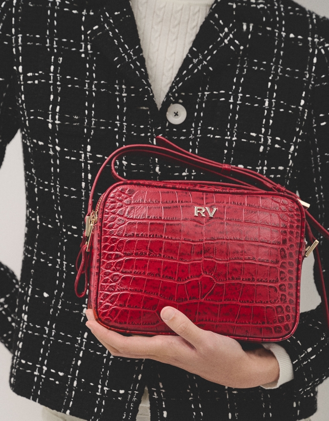 Red alligator Taylor shoulder bag