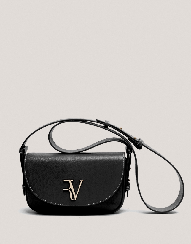 Black grained leather Cuca Mini shoulder bag