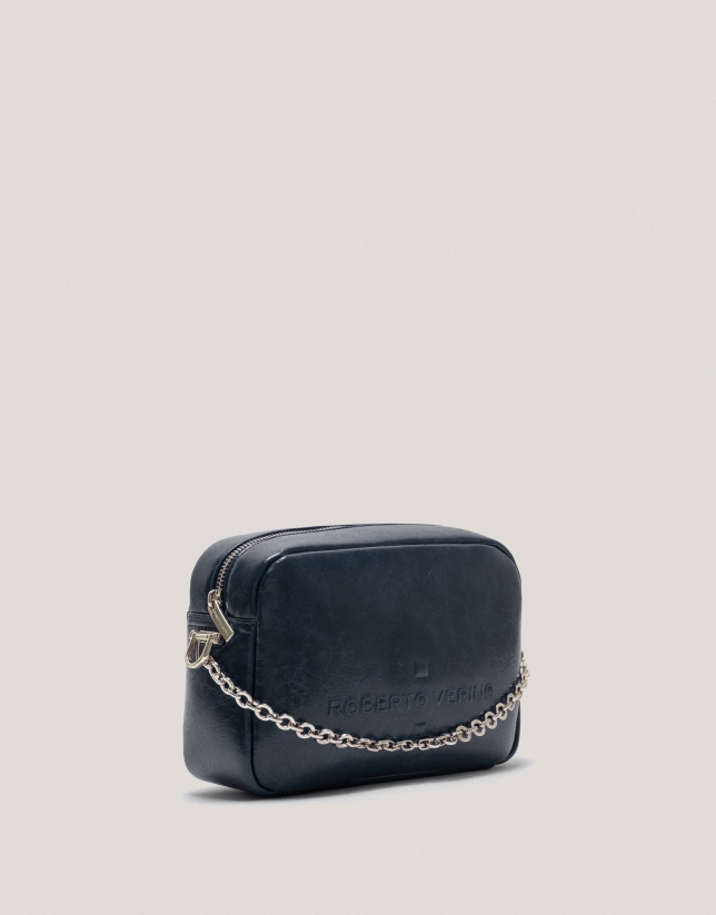 Navy blue Bazin Urban Midi shoulder bag