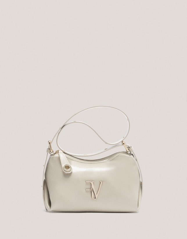 Ivory leather Margot Metal shoulder bag