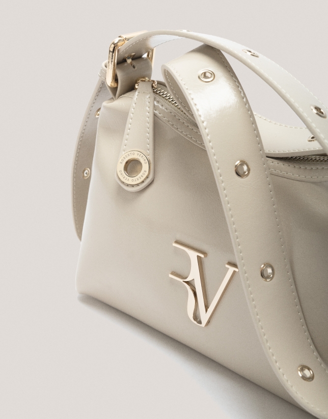 Ivory leather Margot Metal shoulder bag