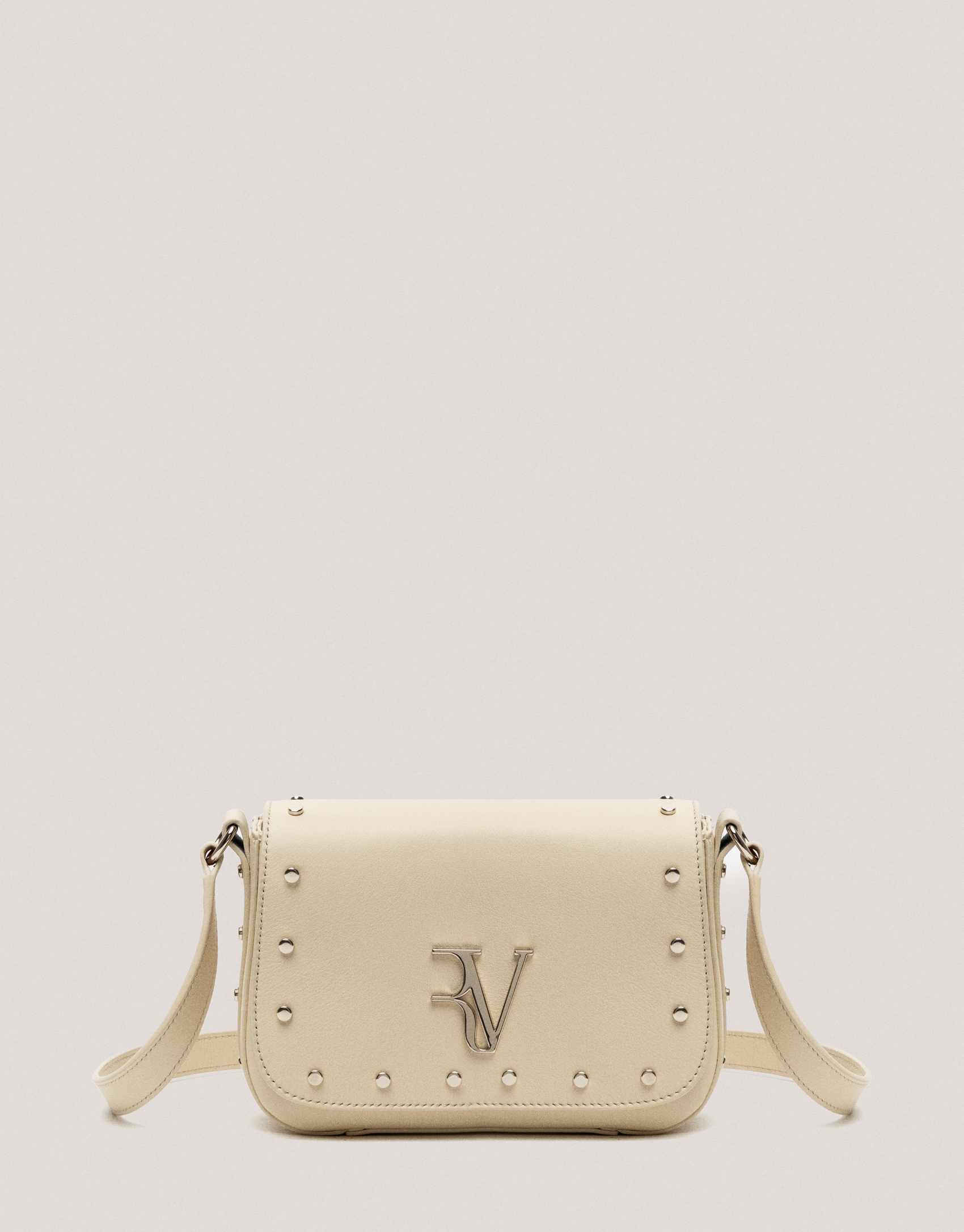 Beige leather Mini Mafalda shoulder bag