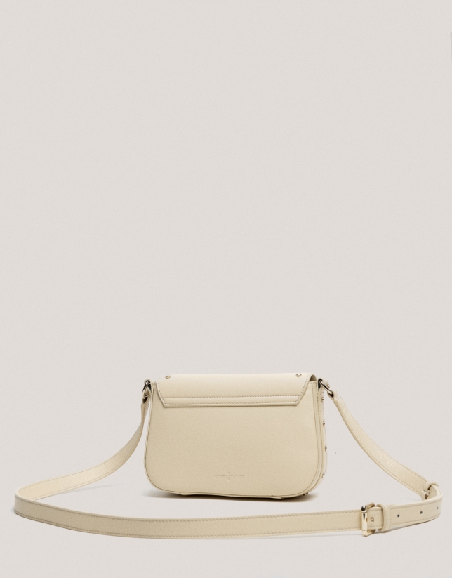 Beige leather Mini Mafalda shoulder bag