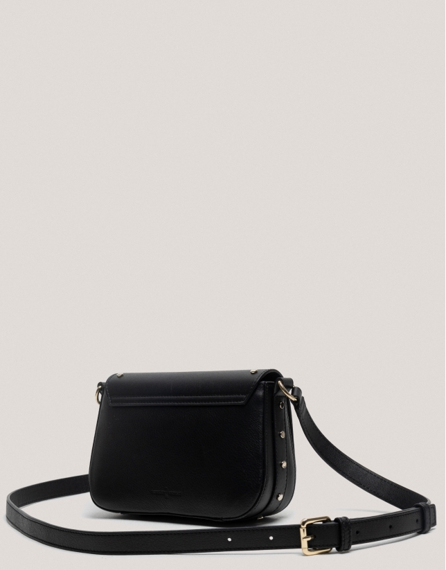 Black leather Mini Mafalda shoulder bag