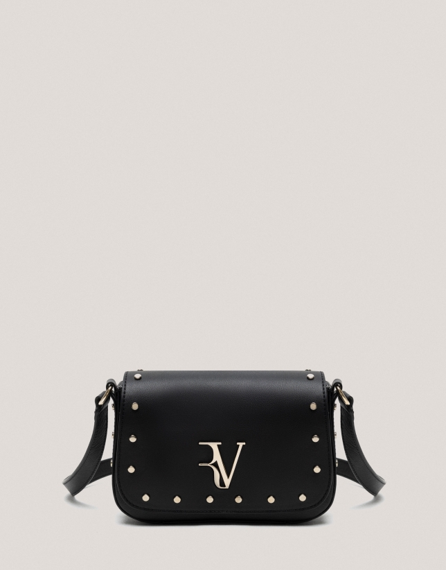 Black leather Mini Mafalda shoulder bag