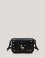 Black leather Mini Mafalda shoulder bag