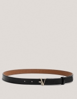 Black Saffiano leather belt