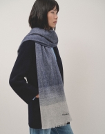 Greyish blue cashmere scarf